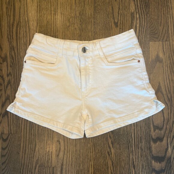 Zara Kids White Denim Shorts – Size 11-12 kids - Adjustable Waist - Picture 1 of 3